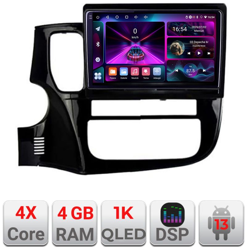 Navigatie Mitsubishi Outlander 2014- A-1230 4+64 InCell Display 1K Android Waze USB Navigatie Internet Youtube Radio