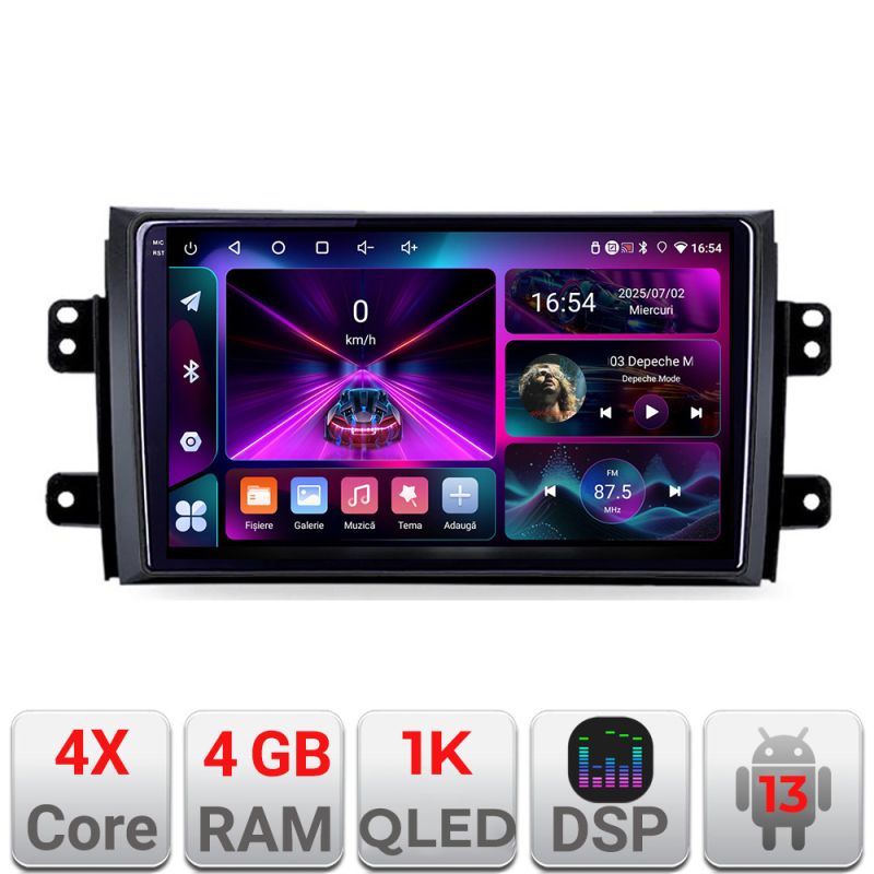 Navigatie Suzuki SX4 2006-2013 A-124 4+64 InCell Display 1K Android Waze USB Navigatie Internet Youtube Radio