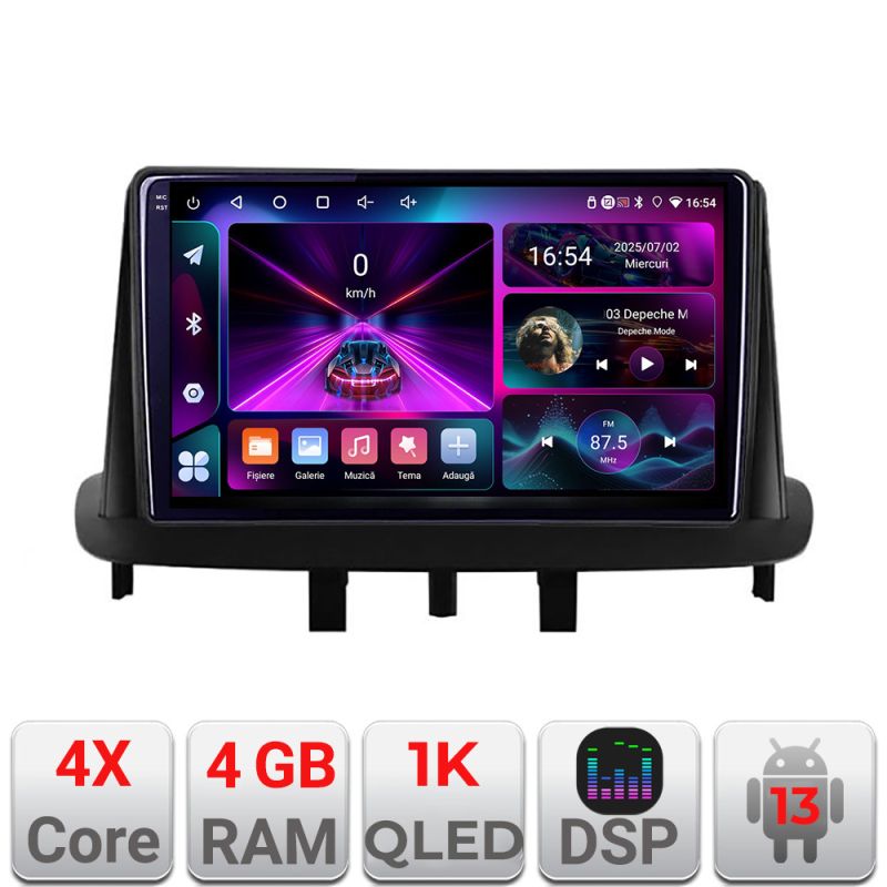 Navigatie Renault Megane 3 A-145 4+64 InCell Display 1K Android Waze USB Navigatie Internet Youtube Radio