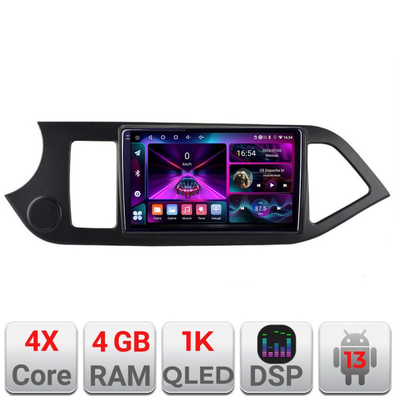 Navigatie Kia Picanto 2011-2015 A-217 4+64 InCell Display 1K Android Waze USB Navigatie Internet Youtube Radio