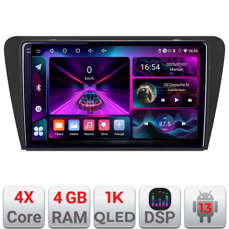 Navigatie Skoda Octavia 3 A-279 4+64 InCell Display 1K Android Waze USB Navigatie Internet Youtube Radio