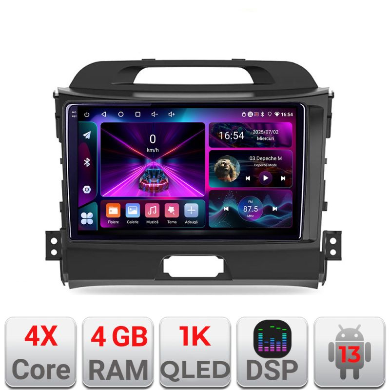 Navigatie Kia Sportage 2010- A-325 4+64 InCell Display 1K Android Waze USB Navigatie Internet Youtube Radio