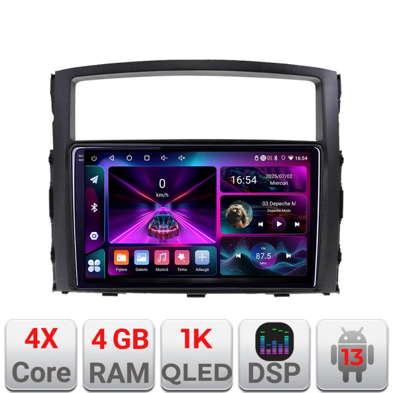 Navigatie Mitsubishi Pajero A-452 4+64 InCell Display 1K Android Waze USB Navigatie Internet Youtube Radio