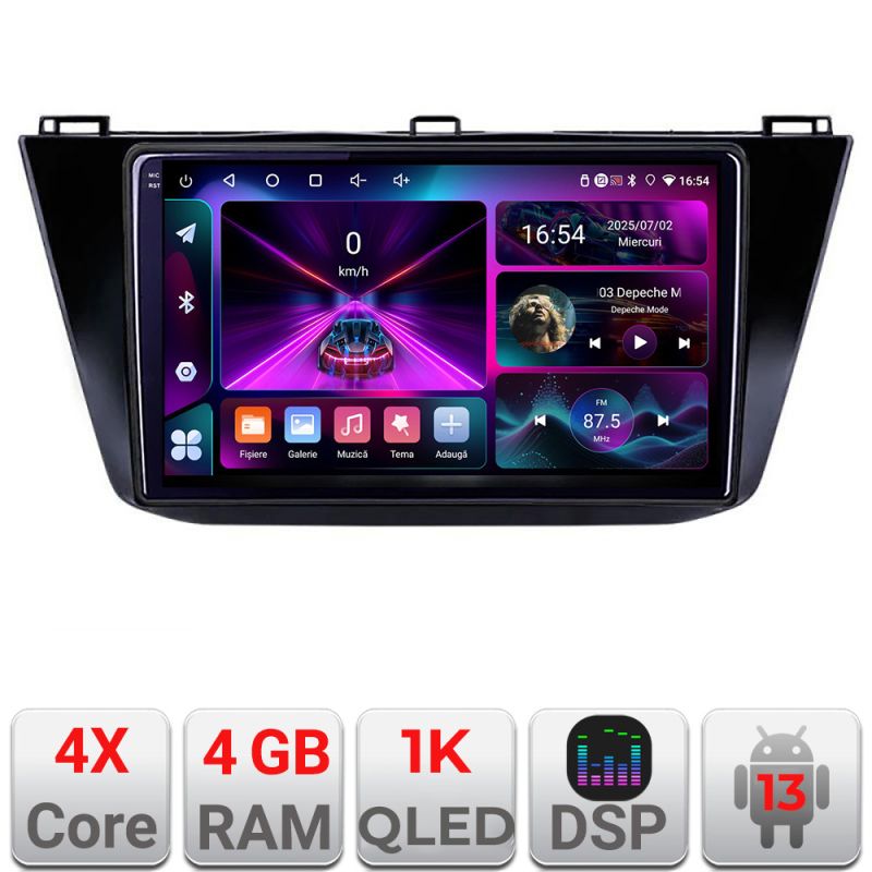 Navigatie VW Tiguan 2016- A-5883 4+64 InCell Display 1K Android Waze USB Navigatie Internet Youtube Radio