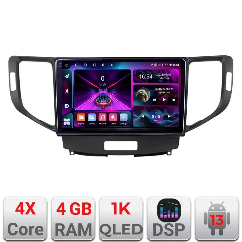 Navigatie Honda Accord 2008-2012 A-8951 4+64 InCell Display 1K Android Waze USB Navigatie Internet Youtube Radio