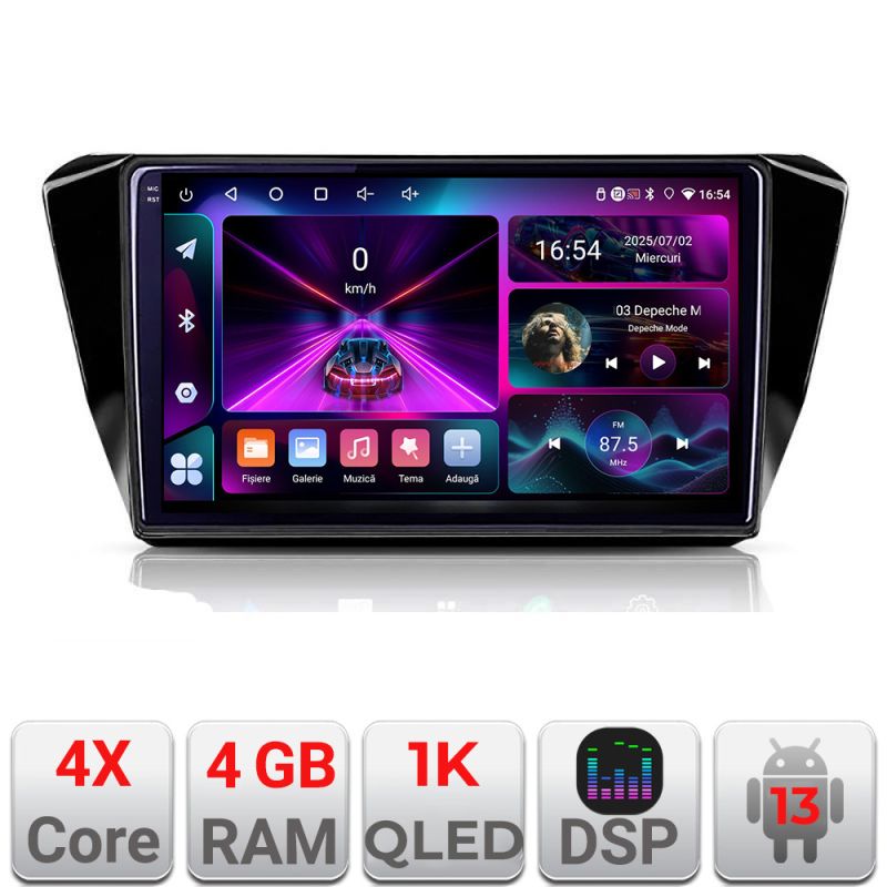 Navigatie Skoda Superb 3 2015-2017 A-932 4+64 InCell Display 1K Android Waze USB Navigatie Internet Youtube Radio
