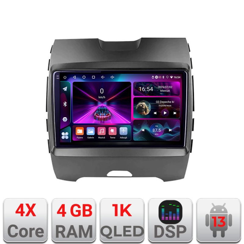 Navigatie Ford Edge 2015-2021 Highline A-edge-high 4+64 InCell Display 1K Android Waze USB Navigatie Internet Youtube Radio