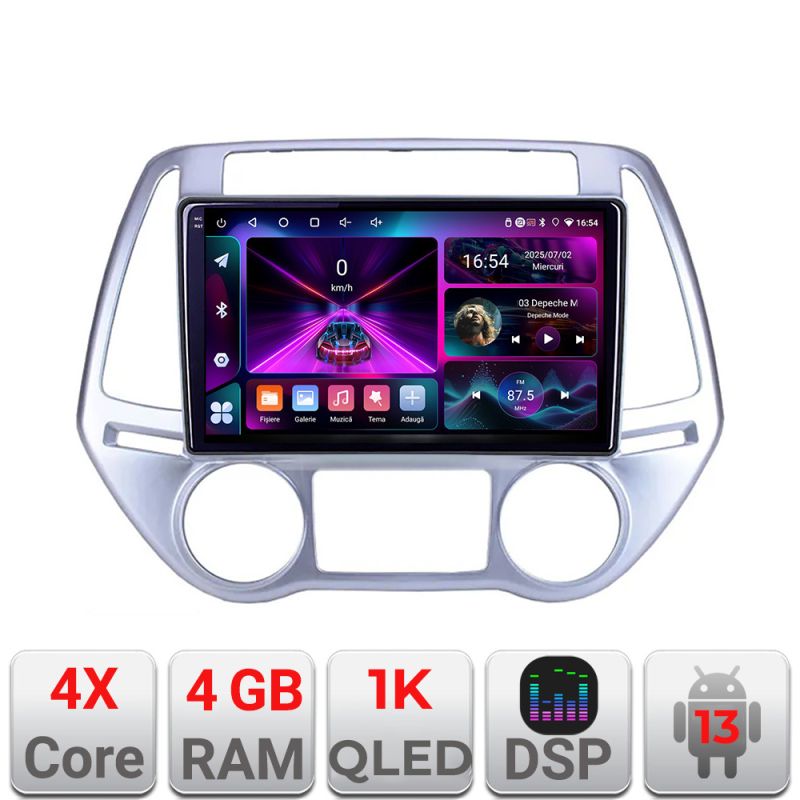 Navigatie Hyundai I20 2011-2014 manual si automat Android radio gps internet 4+64 InCell Display 1K Kit-i20-2012+EDT-E209-RK