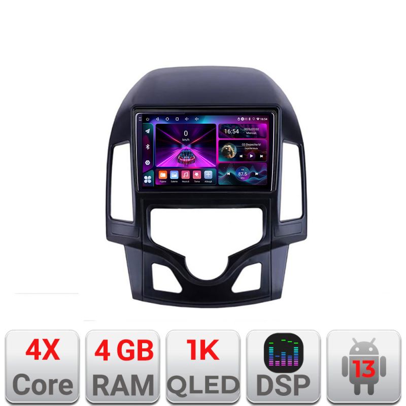 Navigatie Hyundai I30 2009-2012 clima automata A-I30AUTOMATIC 4+64 InCell Display 1K Android Waze USB Navigatie Internet Youtube Rad