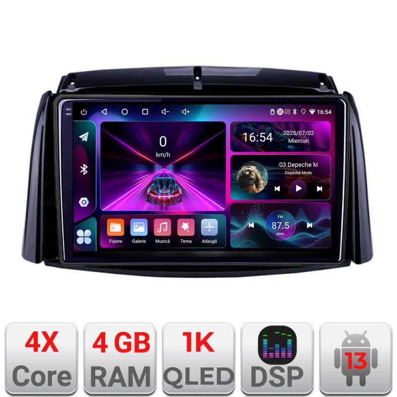 Navigatie Renault Koleos 2009-2016 A-KOLEOS 4+64 InCell Display 1K Android Waze USB Navigatie Internet Youtube Radio