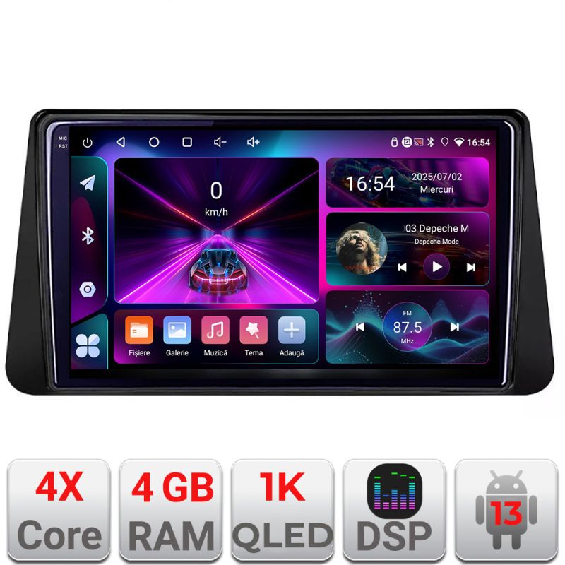 Navigatie Nissan Micra intre anii 2014-2019 Android radio gps internet 4+64 InCell Display 1K Kit-micra+EDT-E209-RK