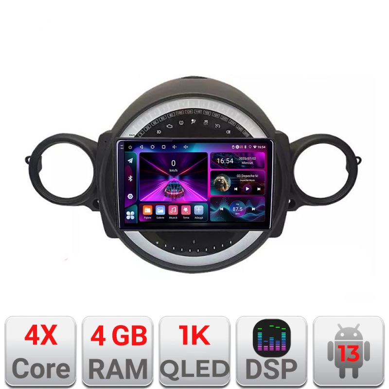Navigatie Mini 2007-2011 4+64 InCell Display 1K Android Waze USB Navigatie Internet Youtube Radio Kit-mini-01+EDT-E209-RK