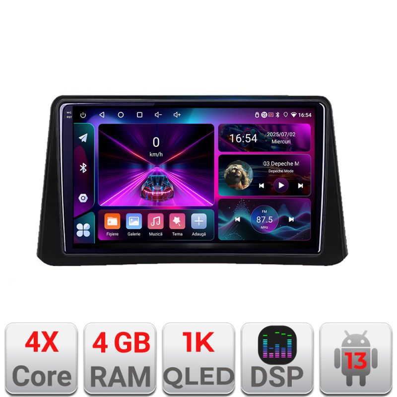 Navigatie Opel Mokka 2012-2016 A-MOKKA1 4+64 InCell Display 1K Android Waze USB Navigatie Internet Youtube Radio