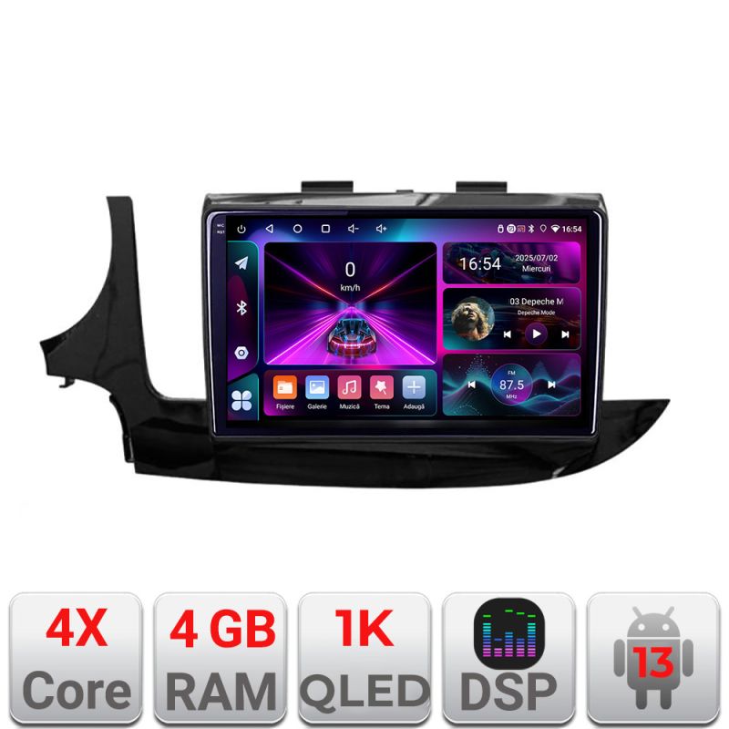 Navigatie Opel Mokka 2016- A-MOKKA2 4+64 InCell Display 1K Android Waze USBNavigatie Internet Youtube Radio V1