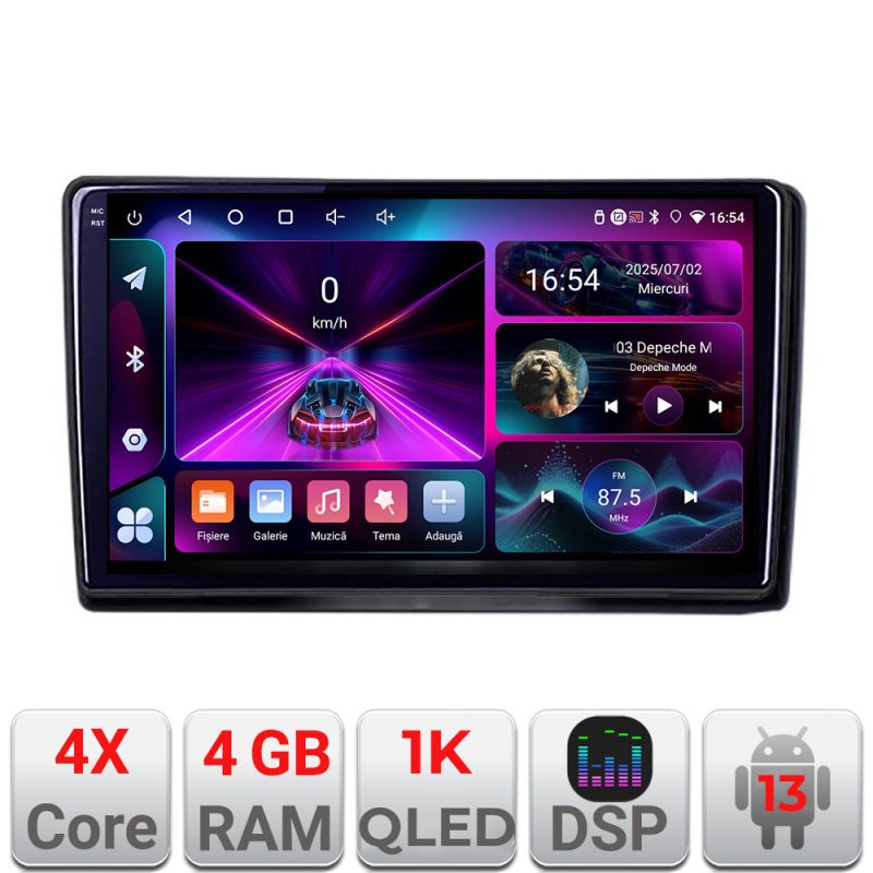 Navigatie Nissan Navara 2006-2014 A-NAVARA 4+64 InCell Display 1K Android Waze USB Navigatie Internet Youtube Radio