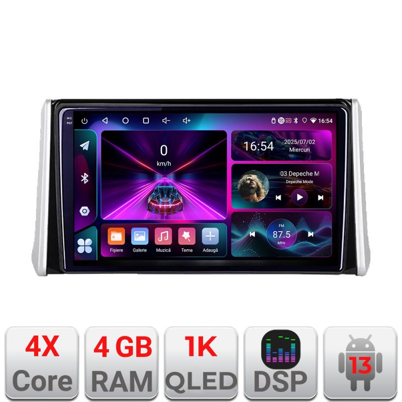 Navigatie Toyota RAV4 2018 4+64 InCell Display 1K Android Waze USB Navigatie Internet Youtube Radio