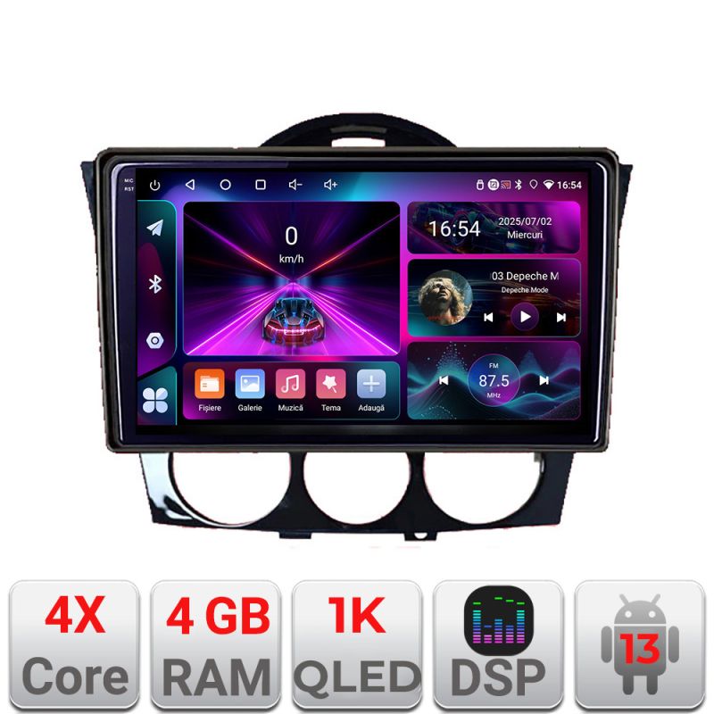 Navigatie Mazda RX8 2008-2011 Android radio gps internet 4+64 InCell Display 1K kit-rx8-11+EDT-E209-RK