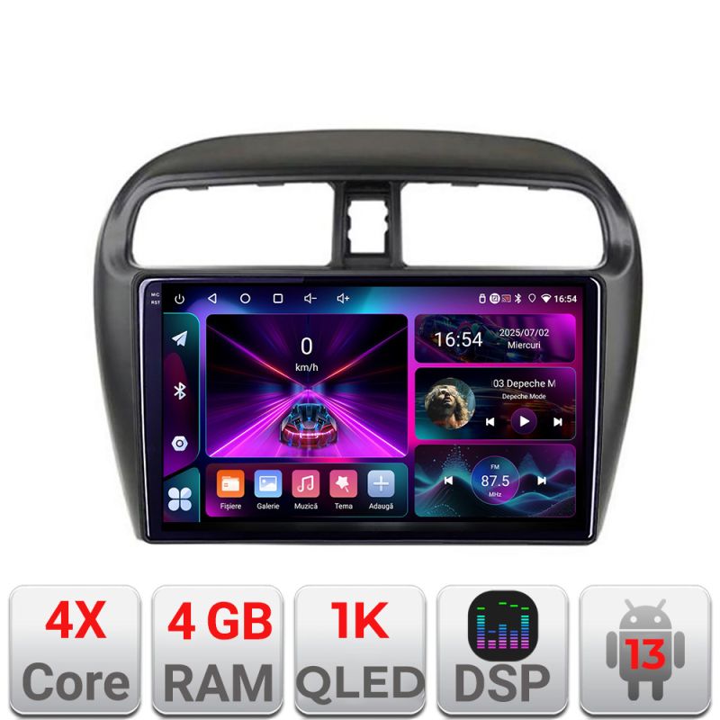 Navigatie Mitsubishi Space Star Mirage Attrage 2012- 4+64 InCell Display 1K Android Waze USB Navigatie Internet Youtube Radio
