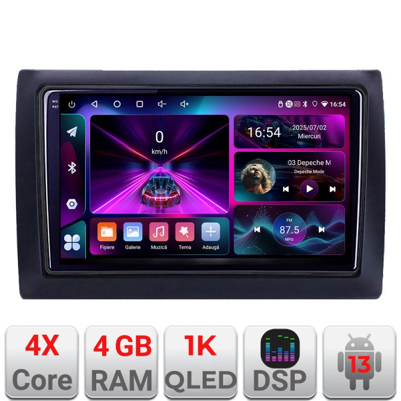 Navigatie Fiat Stilo A-STILO 4+64 InCell Display 1K Android Waze USB Navigatie Internet Youtube Radio
