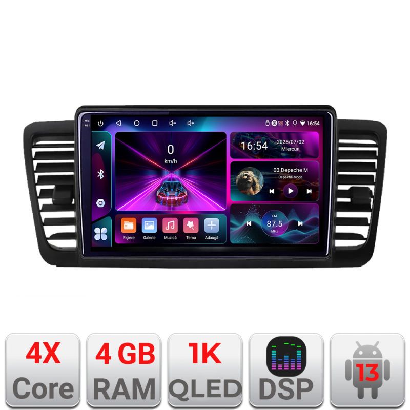 Navigatie Subaru Outback Legacy A-SU02 4+64 InCell Display 1K Android Waze USB Navigatie Internet Youtube Radio