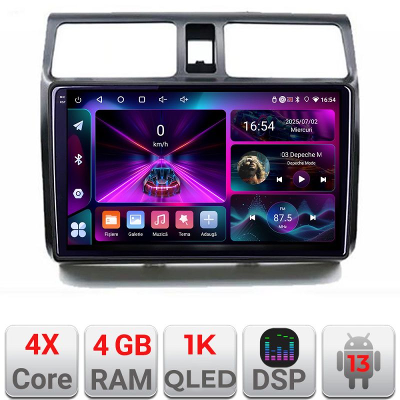 Navigatie Suzuki Swift 2003-2010 A-SWIFT 4+64 InCell Display 1K Android Waze USB Navigatie Internet Youtube Radio