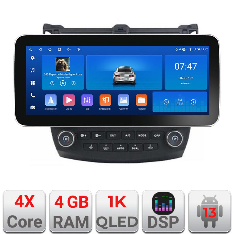 Navigatie Honda Accord 2004-2008 K-accord Edotec 4+64 12.3 inch Incell 1K android Wifi 5Ghz gps internet Q