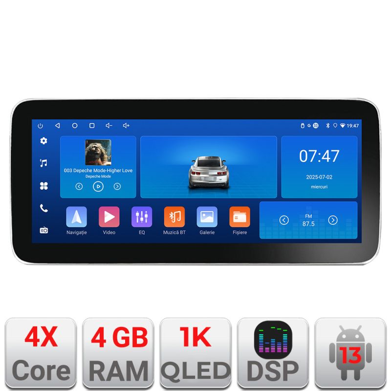 Navigatie Ford Focus C-max S-max Galaxy Mondeo unitati ovale Edotec Incell 1K 12.3 inch 4+64 carplay android auto radio internet kit-ford-oval+EDT-E212-RK