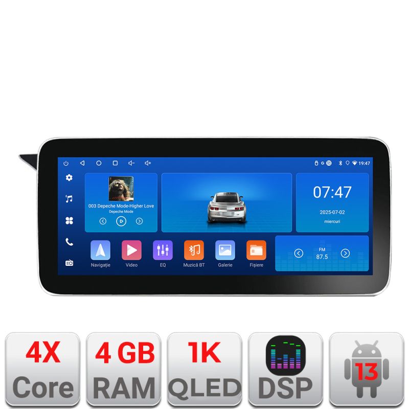 Navigatie Mercedes GLK 2008-2011 NTG4 Edotec 4+64 12.3 inch Incell 1K android Wifi 5Ghz gps internet Kit-glk-ntg4