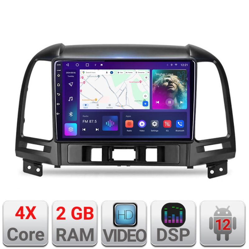 Navigatie HHyundai Santa Fe A-008 2+32 GB Android Waze USB Navigatie Internet Youtube Radio