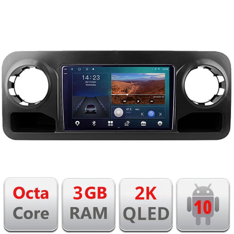 Navigatie Mercedes Sprinter 2018- Android Ecran 2K QLED octa core 3+32 carplay android auto KIT-sprinter+EDT-E310V3-2K