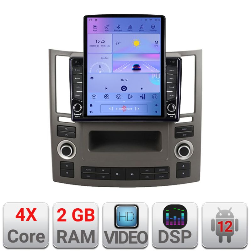 Navigatie Infiniti FX45 2007-2009 Android radio gps internet quad core 2+32 ecran vertical 9.7
