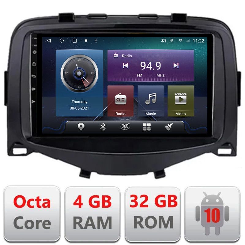 Navigatie Toyota Aygo Peugeot 108 Citroen C1 2016 - 2020 Ecran 7
