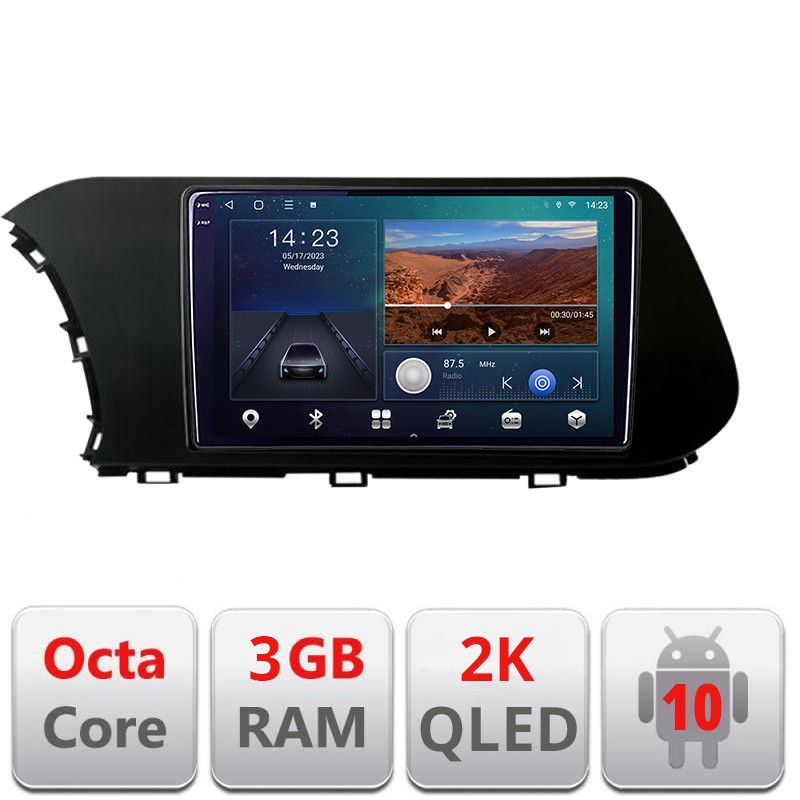 Navigatie HHyundai I20 2020- B-i20 Android Ecran 2K QLED octa core 3+32 carplay android auto KIT-i20+EDT-E310V3-2K