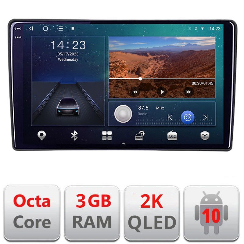 Navigatie Eclipse Cross 2019- B-eclipse Android Ecran 2K QLED octa core 3+32 carplay android auto kit-eclipse+EDT-E310V3-2K