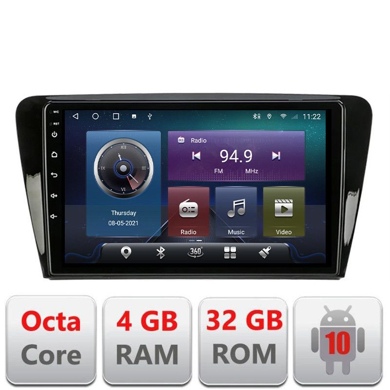 Navigatie Skoda Rapid Seat Toledo 2013+ Android radio gps internet Octa core 4+32 Kit-rapid+EDT-E409