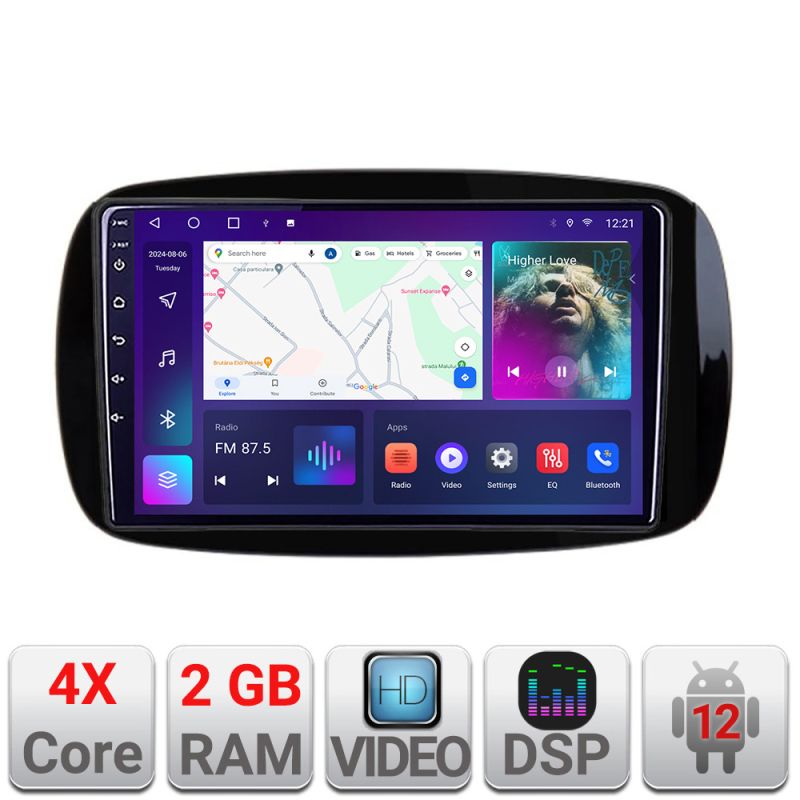 Navigatie Smart For Two 2015- A-Smart15 2+32 GB Android Waze USB Navigatie Internet Youtube Radio