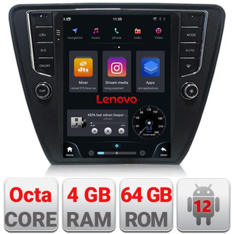 Navigatie tip Tesla Skoda Octavia 3,Qled 9.7