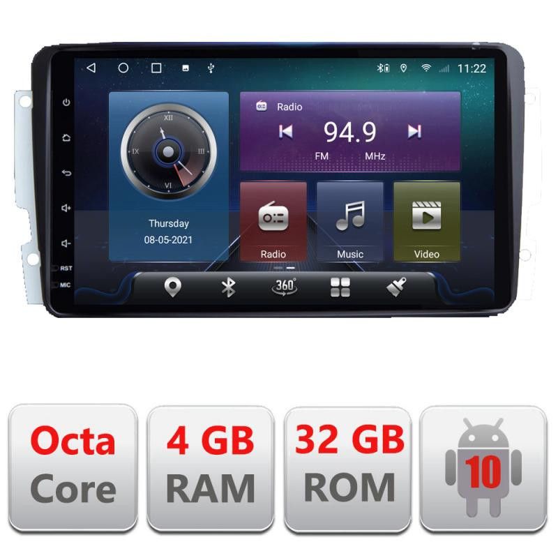 Navigatie Mercedes C 2001-2004 Vito Viano 2004-2006 C-171 Octa Core cu Android Radio Bluetooth Internet GPS WIFI 4+32G