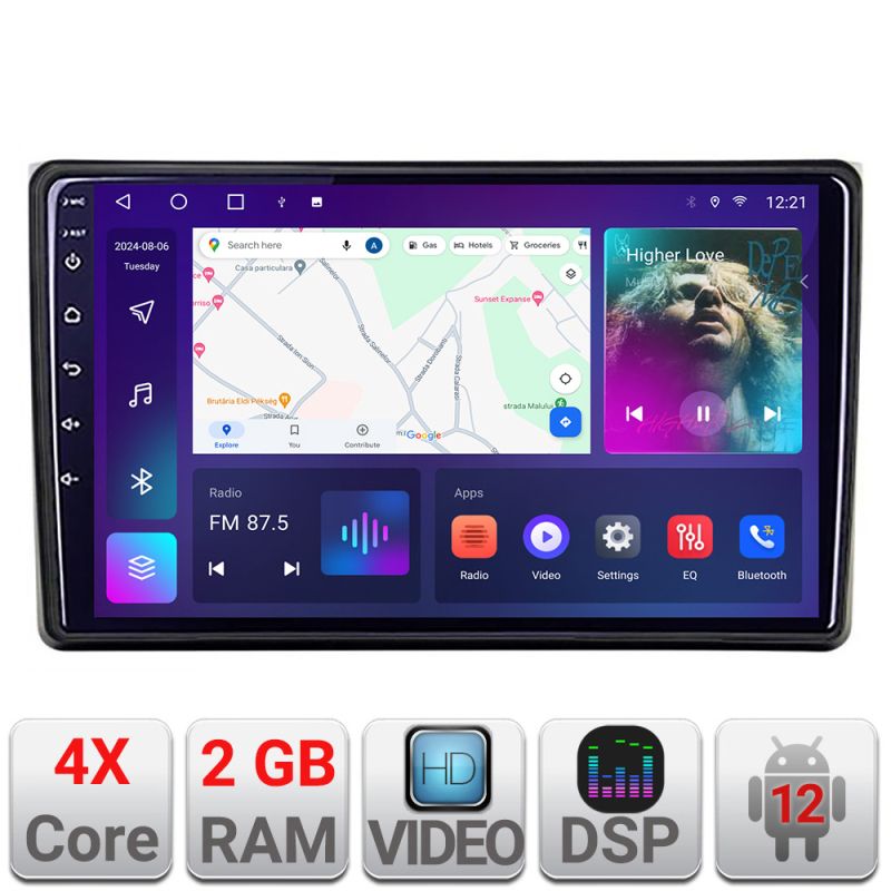 Navigatie Audi A4 B6 Quad Core A-050 2+32 GB Android Waze USB Navigatie Internet Youtube Radio