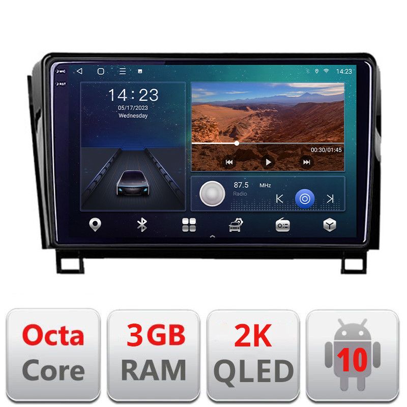 Navigatie Toyota sequoia intre anii 2008-2017 Android Ecran 2K QLED octa core 3+32 carplay android auto KIT-sequoia+EDT-E310V3-2K
