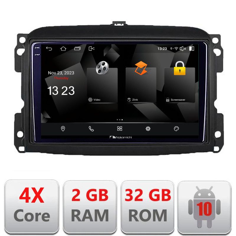 Navigatie Fiat 500 2015-2021 5230-500new Android Ecran 720P Quad Core 2+32 carplay android auto