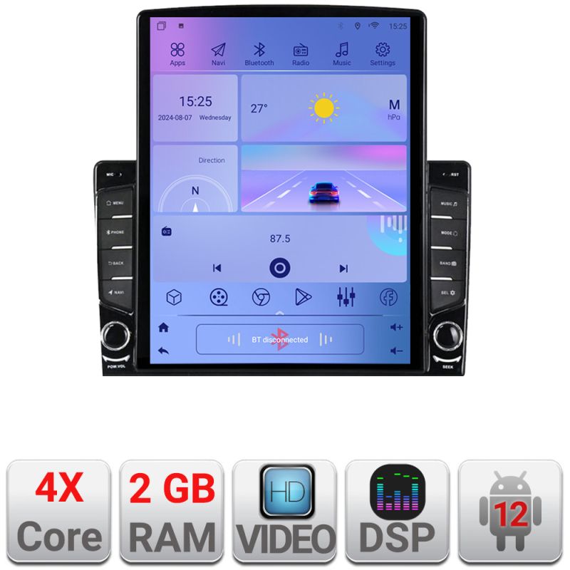 Navigatie Fiat 500 2015-2021 ecran tip TESLA 9.7