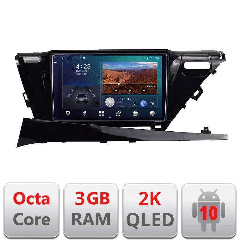 Navigatie Toyota Camry 2017-2021 V1 Android Ecran 2K QLED octa core 3+32 carplay android auto kit-camry-2018+EDT-E310V3-2K