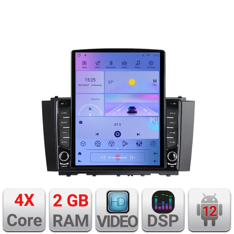 Navigatie Mercedes CLK W209 Android radio gps internet quad core 2+32 ecran vertical 9.7