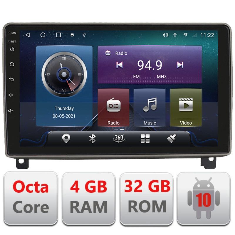 Navigatie Peugeot 407 2004-2011 4+32 GB Octa core Android radio gps internet KIT-407+EDT-E409