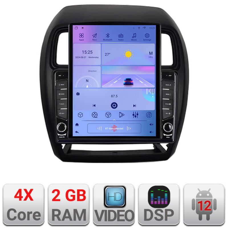 Navigatie Mitsubishi ASX 2017-2021 model facelift Android radio gps internet quad core 2+32 ecran vertical 9.7