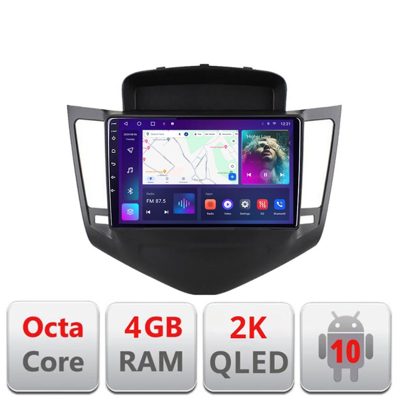Navigatie Chevrolet Cruze 2009- C-045 Android Octa Core Ecran 2K QLED GPS 4G 4+32GB 360 KIT-045+EDT-E409-2K