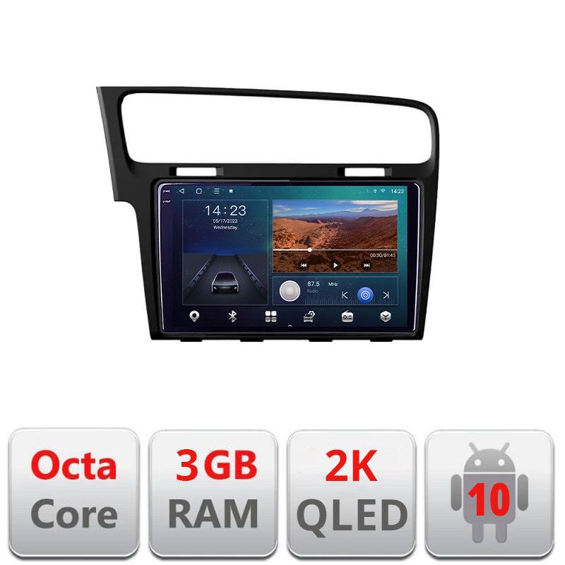 Navigatie VW Golf 7 B-491 Android Ecran 2K QLED octa core 3+32 carplay android auto KIT-491+EDT-E310V3-2K