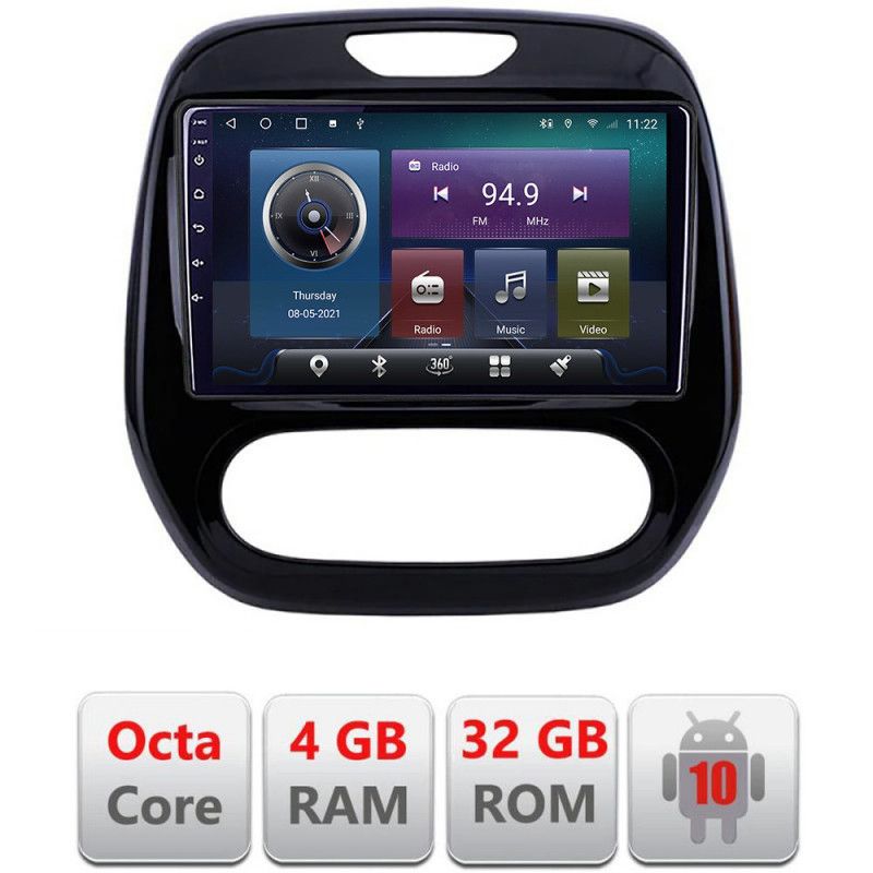 Navigatie Renault Captur 2013-2020 Android radio gps internet Octa core 4+32 KIT-captur-v2+EDT-E409