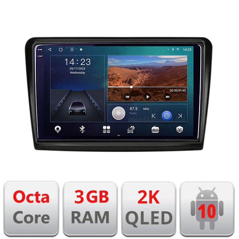 Navigatie Skoda Superb 2 B-SUPERB2 Android Ecran 2K QLED octa core 3+32 carplay android auto KIT-SUPERB2+EDT-E310V3-2K